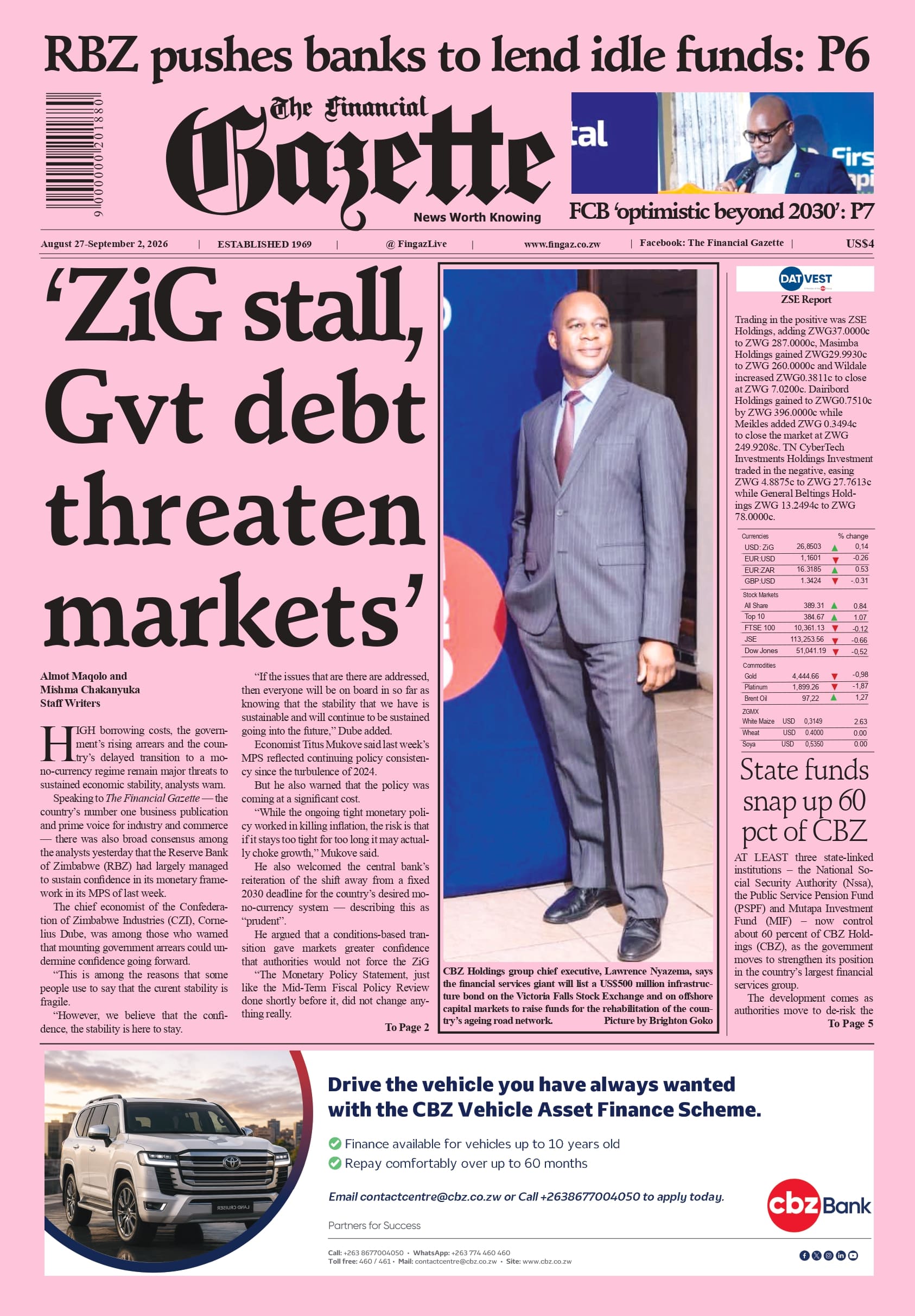 Thursday 27 August 2026